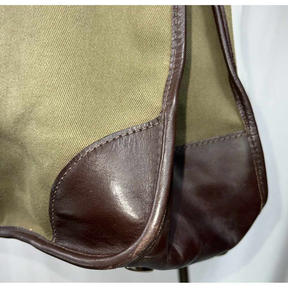 John Chapman Olive Green  Leather Trim Tote Bag England Corsair Capital Handmade - Picture 3 of 12